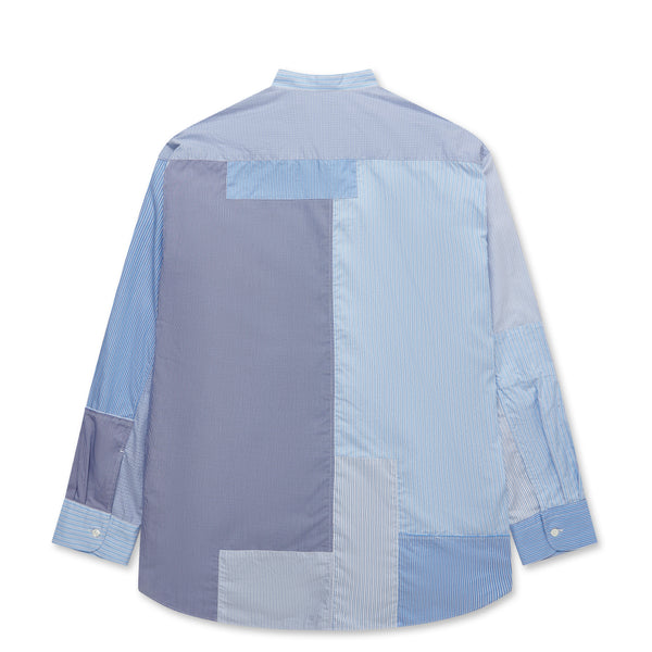 CDG Homme - Patchwork Mandarin Collar Shirt - (Blue Mix)