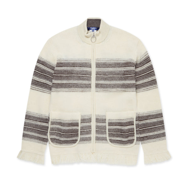Junya Watanabe MAN - Wool Serape Thread Stripe Cardigan - (Natural)