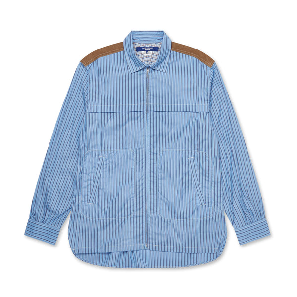 Junya Watanabe MAN - Cotton Stripe Zip Shirt - (Blue Stripe)