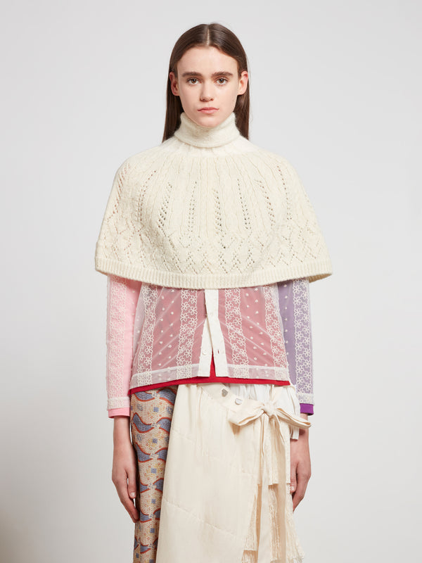 Tao - Knitted Cape - (Natural)
