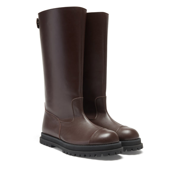 Tao - Knee High Leather Boots - (Brown)