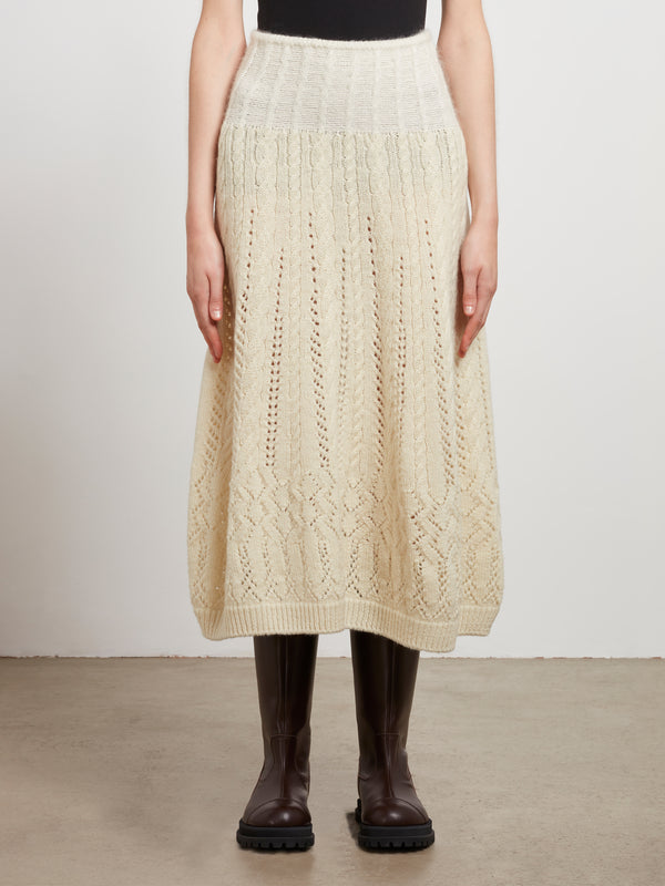 Tao - Knitted Long Skirt - (Natural)