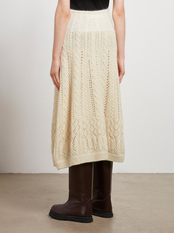 Tao - Knitted Long Skirt - (Natural)