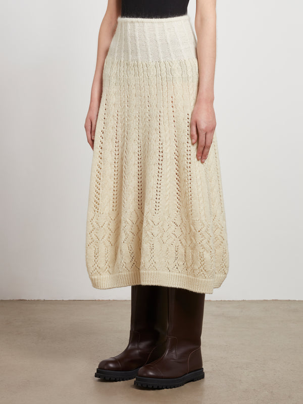 Tao - Knitted Long Skirt - (Natural)