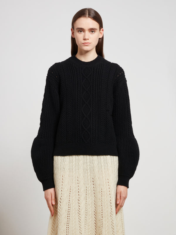 Tao - Cable Knit Sweater - (Black)