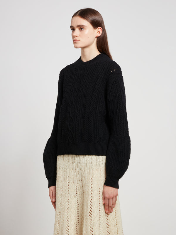 Tao - Cable Knit Sweater - (Black)