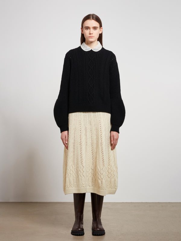 Tao - Cable Knit Sweater - (Black)