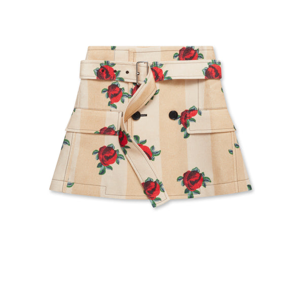 Tao - Cotton Viyella Rose Skirt - (Rose)