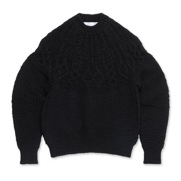 Tao - BATONER Aran Sweater - (Black)