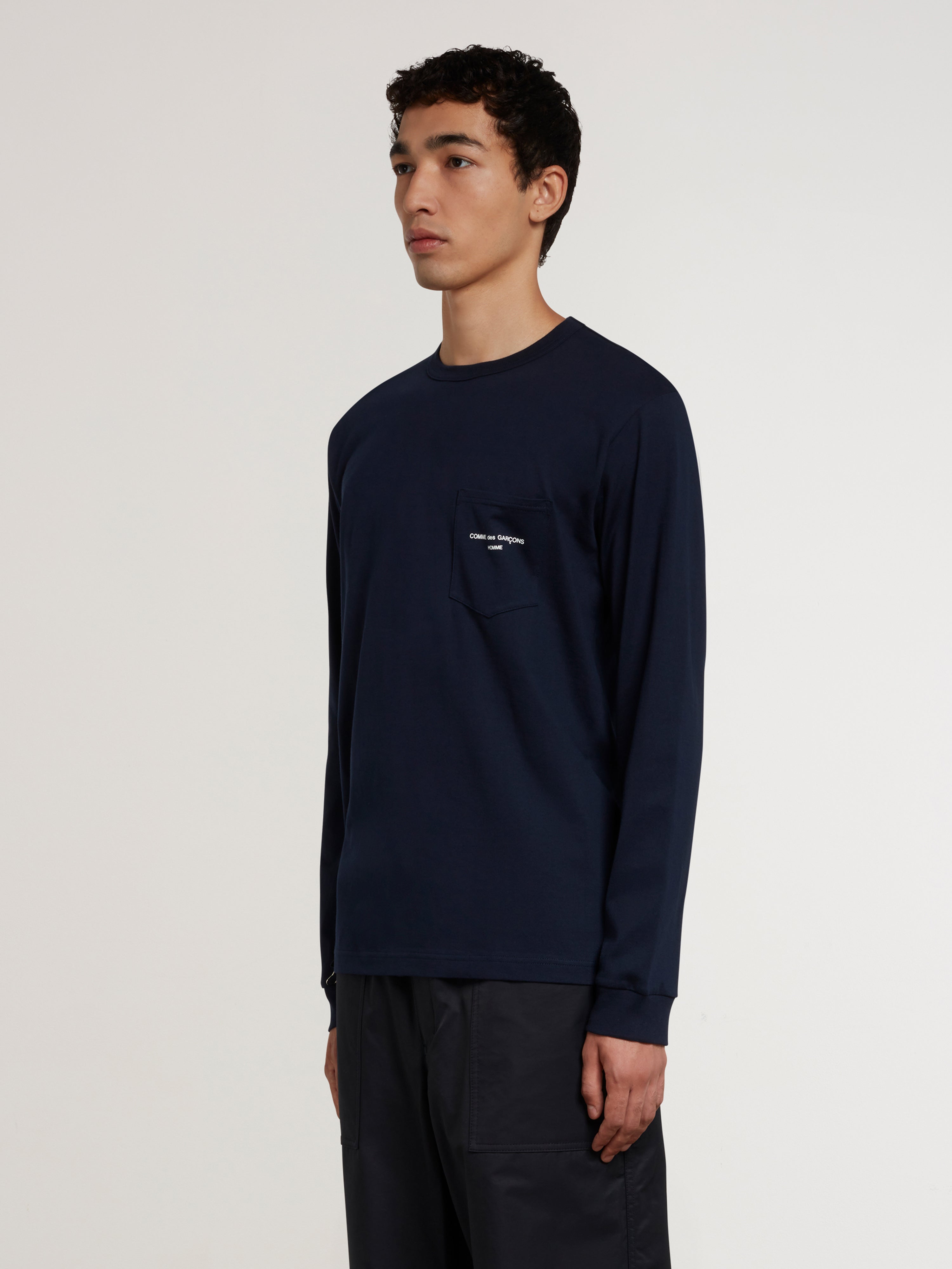 Comme des Garçons Homme Long Sleeve Pocket T-Shirt (Navy) | Dover