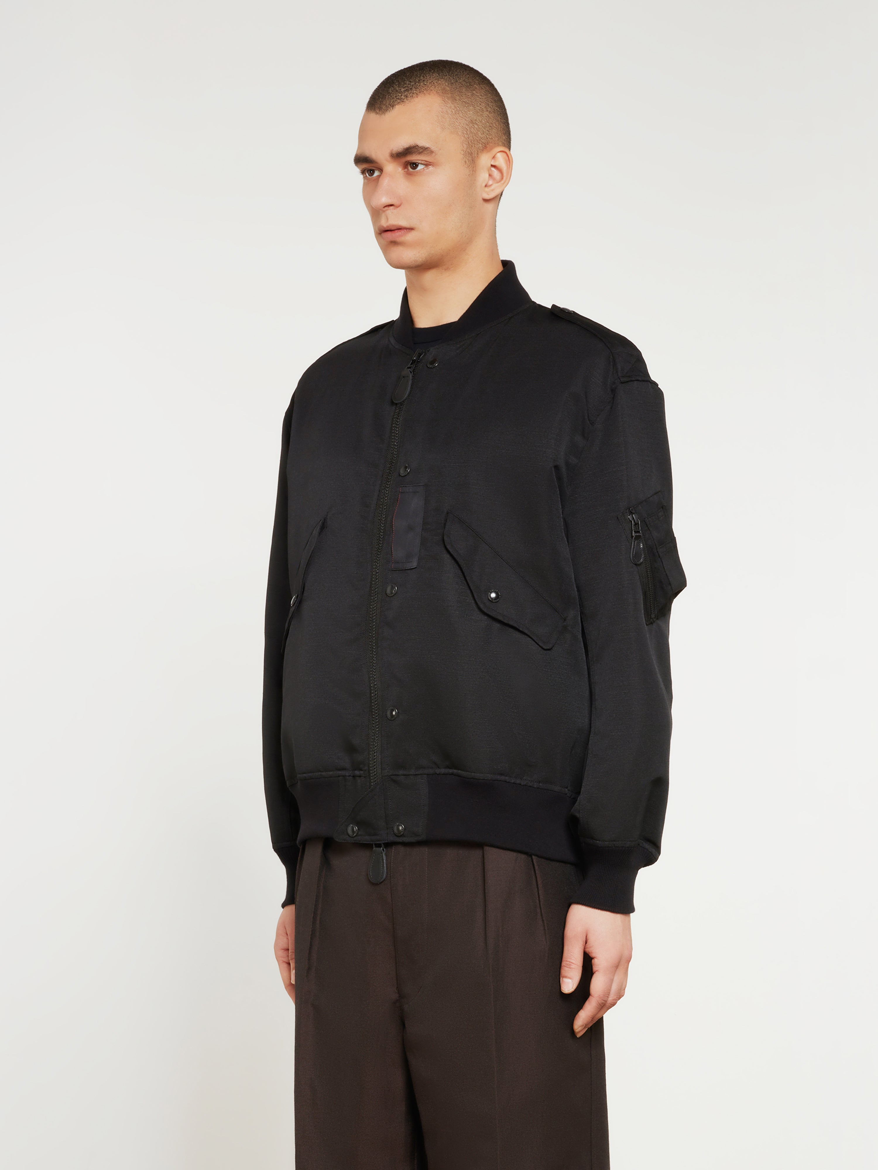 Comme des Garçons Homme Linen Polyester MA-1 Jacket (Black