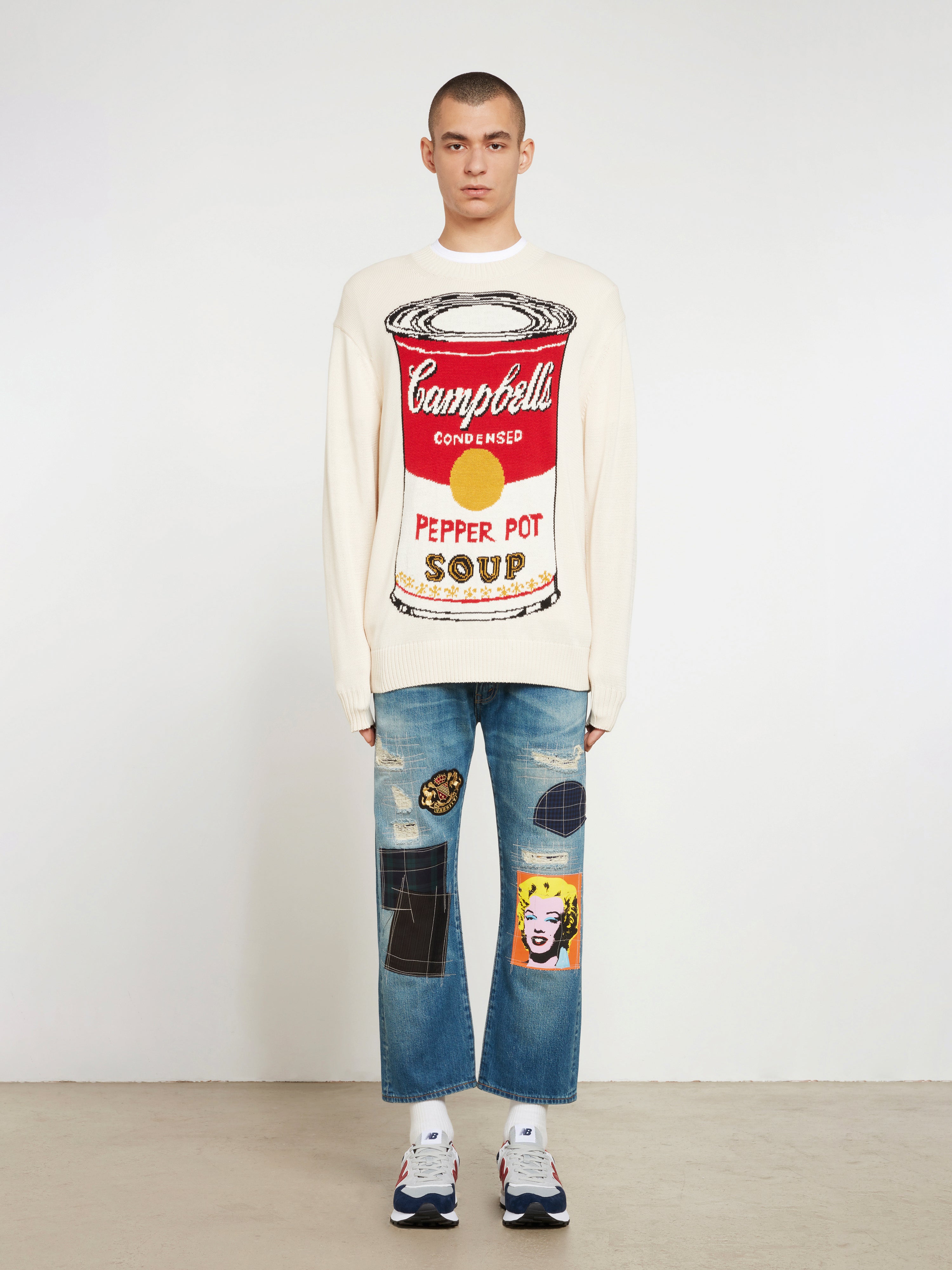 Junya Watanabe MAN x Andy Warhol Cotton Intarsia Jumper (Off-White