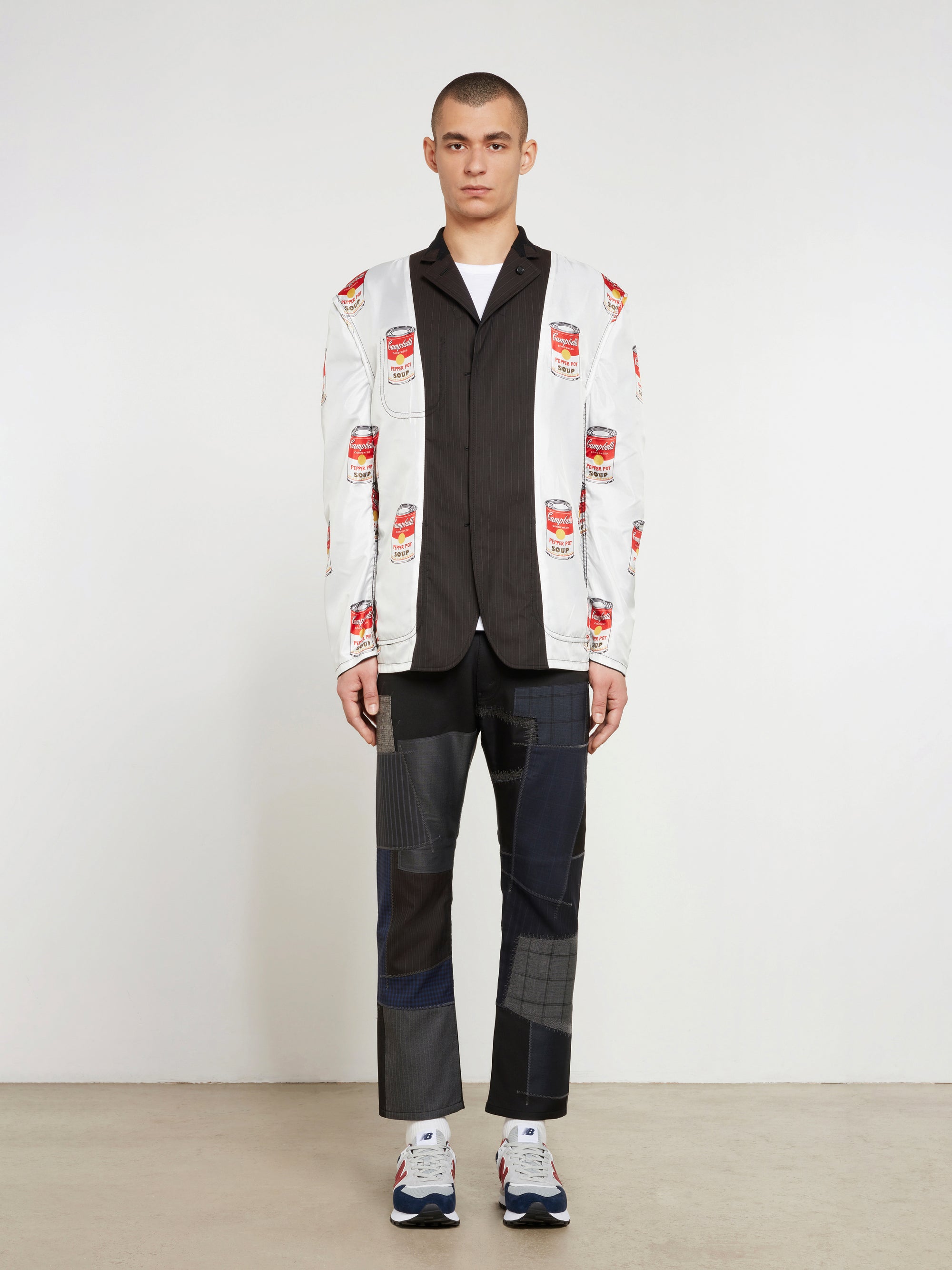 Junya Watanabe MAN - Andy Warhol Wool Silk Stripe Jacket - (Black/Brown) view 4