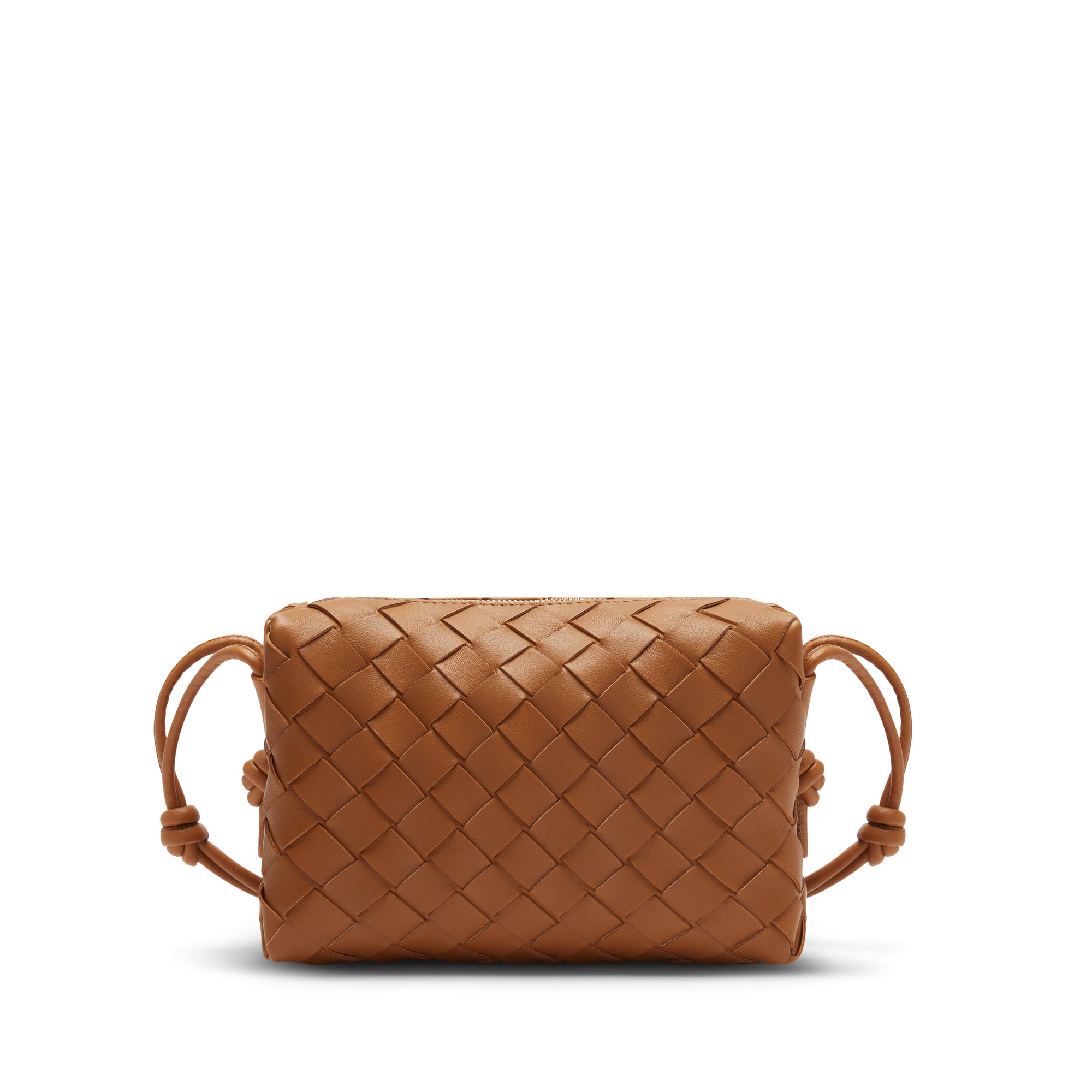 Bottega Veneta Mini Loop Camel Brown Leather Shoulder Bag New