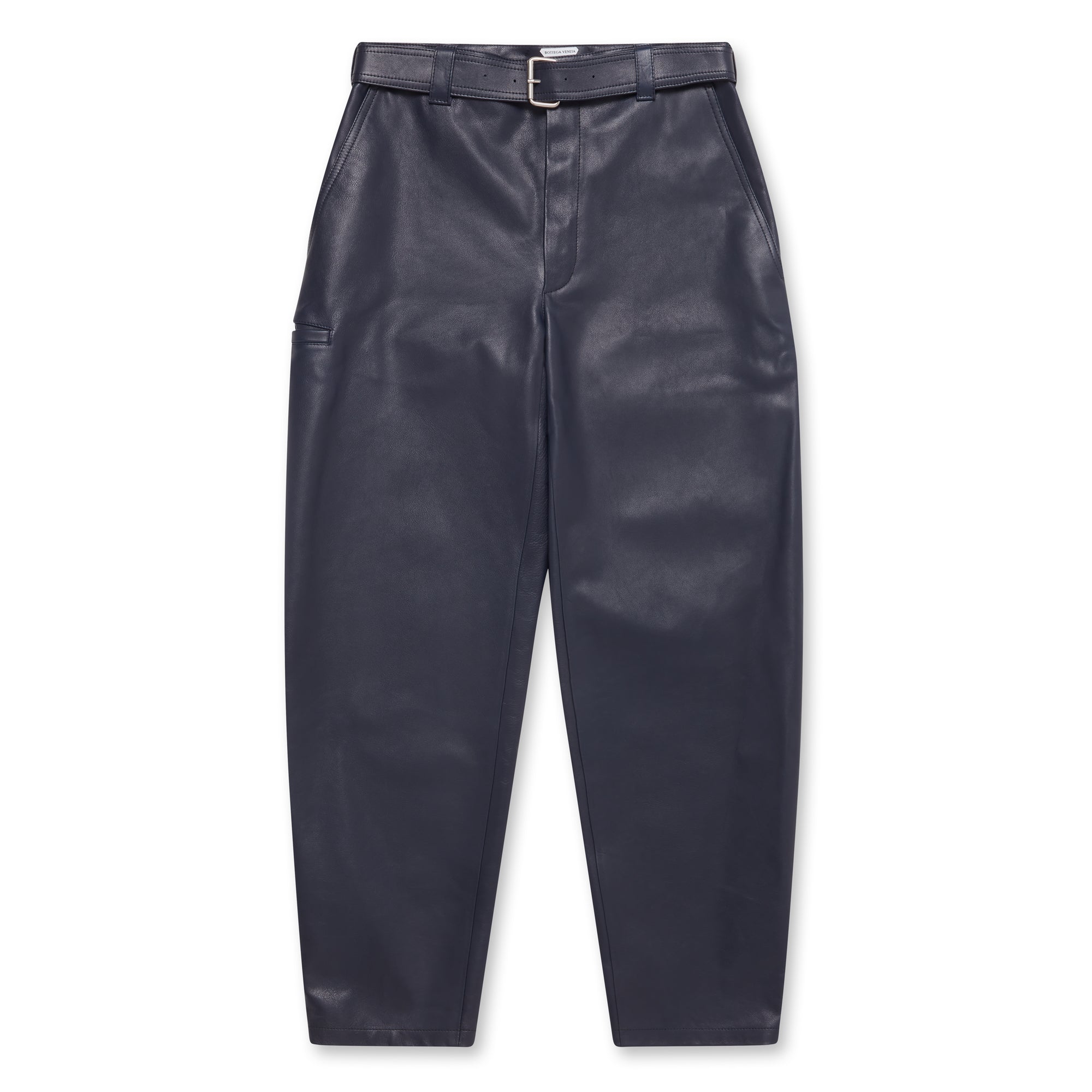 Bottega Veneta - Men’s Belted Leather Trousers - (Starry Night) view 1