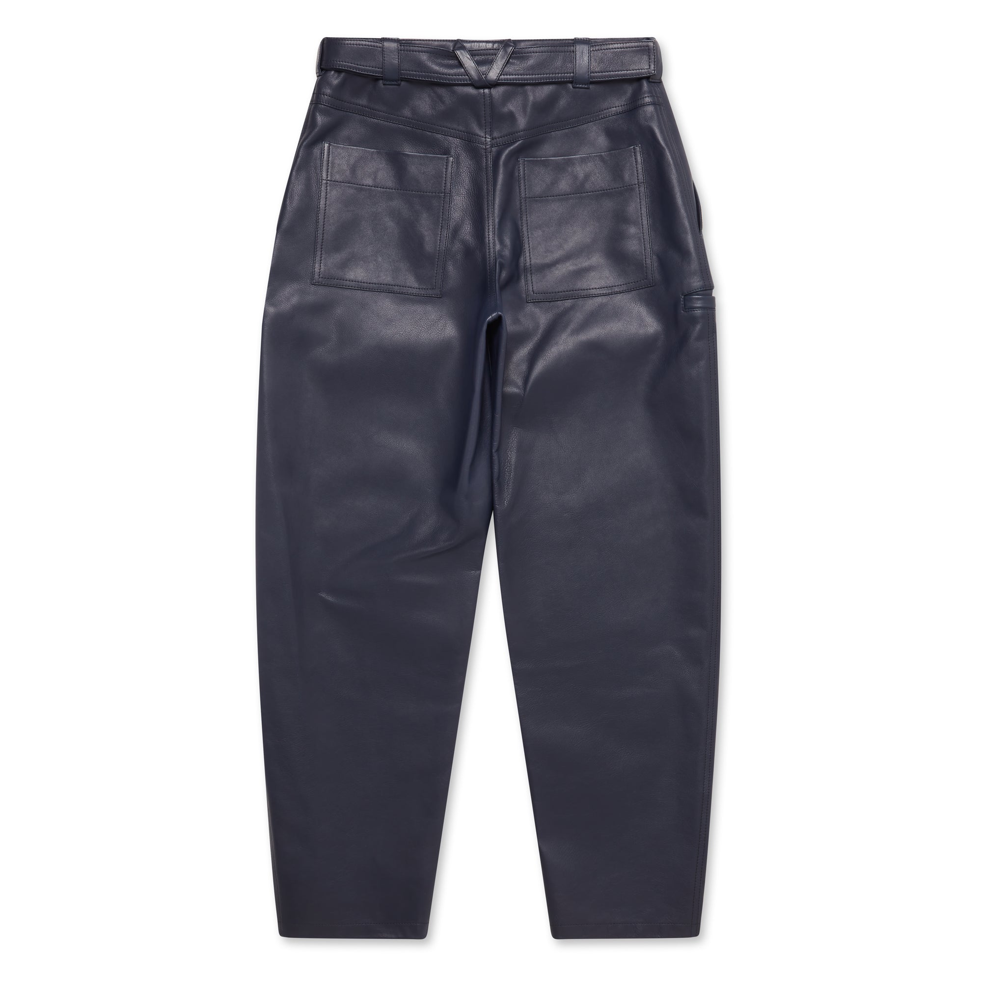 Bottega Veneta - Men’s Belted Leather Trousers - (Starry Night) view 2
