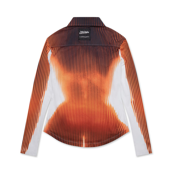 Jean Paul Gaultier - Y Project Women’s Body Morph Fitted Shirt - (Black/Orange/White)