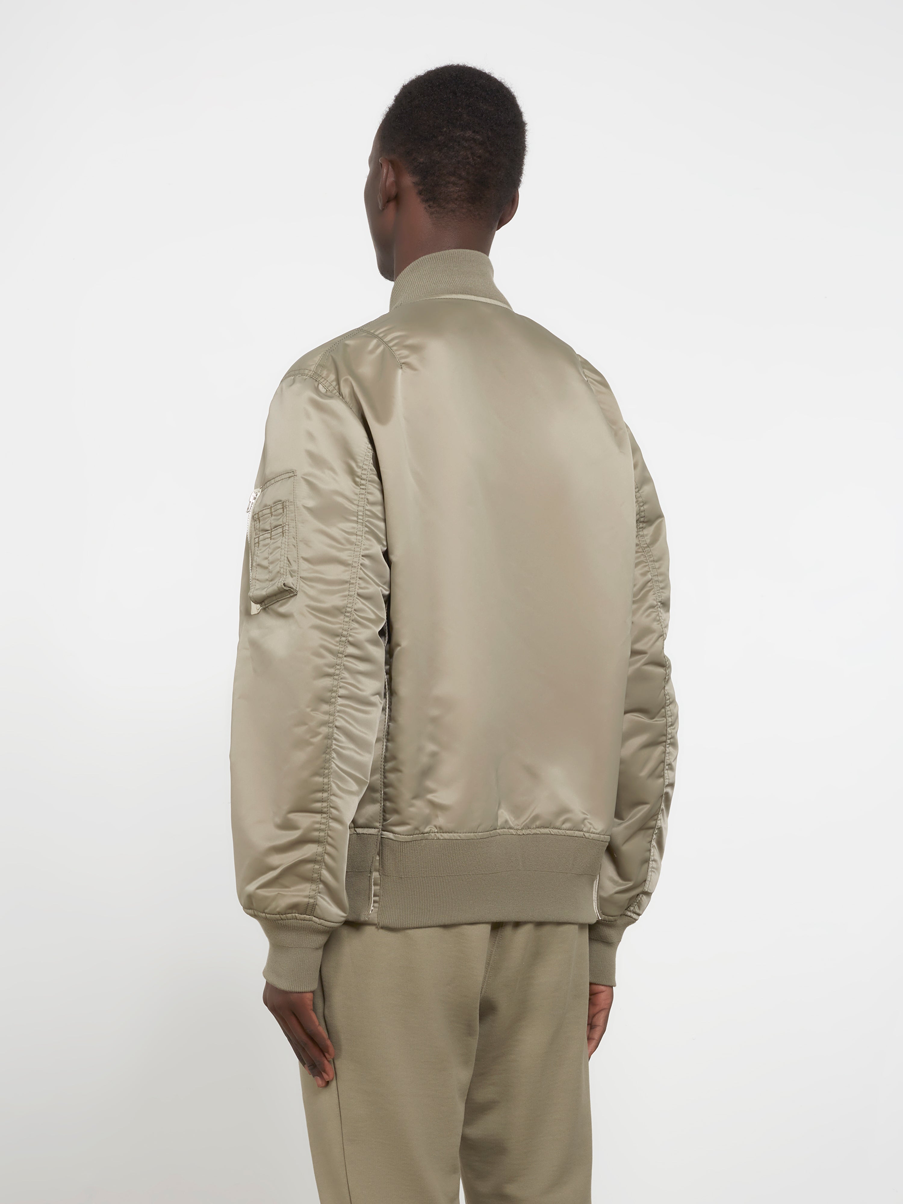 sacai Men's Nylon Bomber Jacket (Light Khaki) | Dover Street