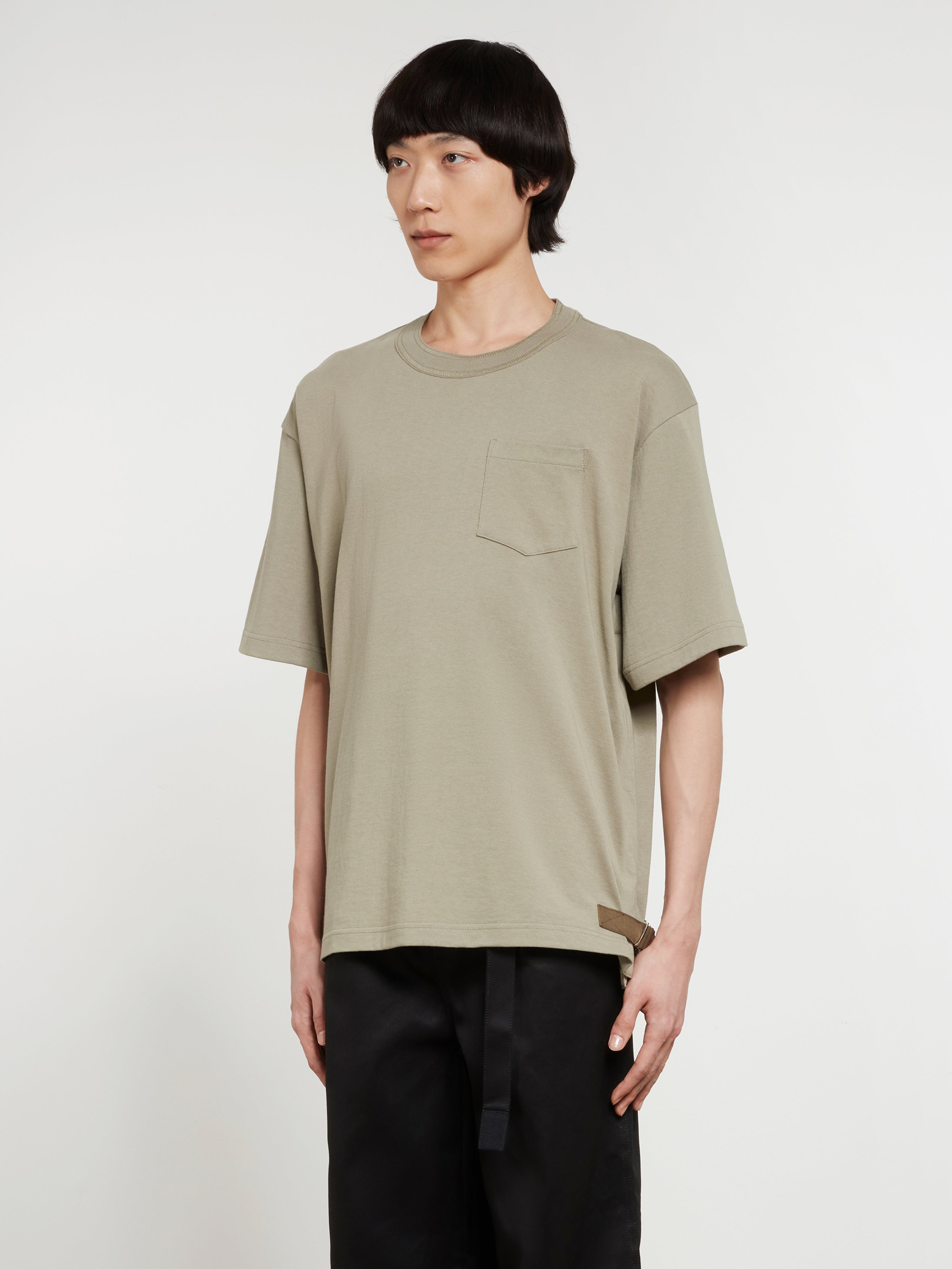sacai Men's Nylon Twill X Cotton Jersey T-shirt (Light Khaki ...