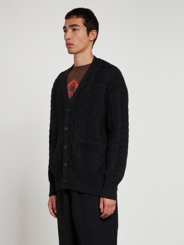 Undercover - Men’s Knitted Wool Cardigan - (Black)