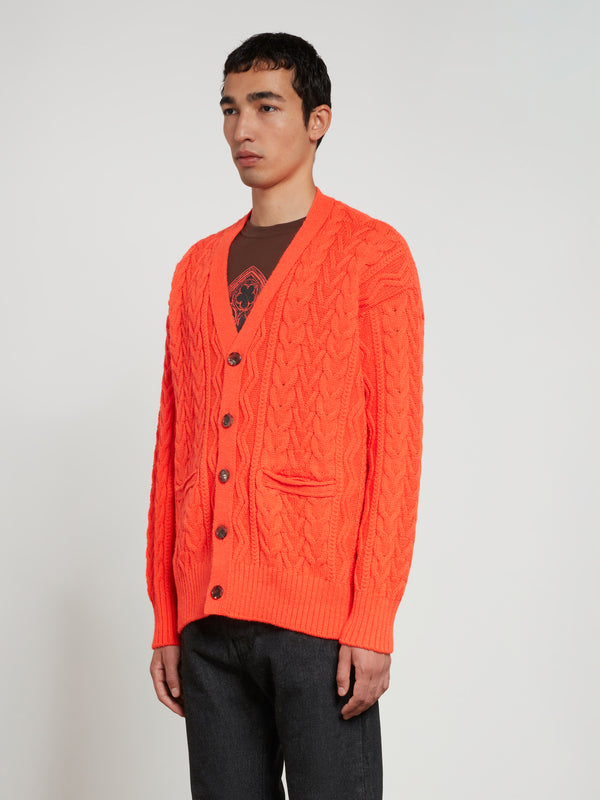 Undercover - Men’s Knitted Wool Cardigan - (Orange)