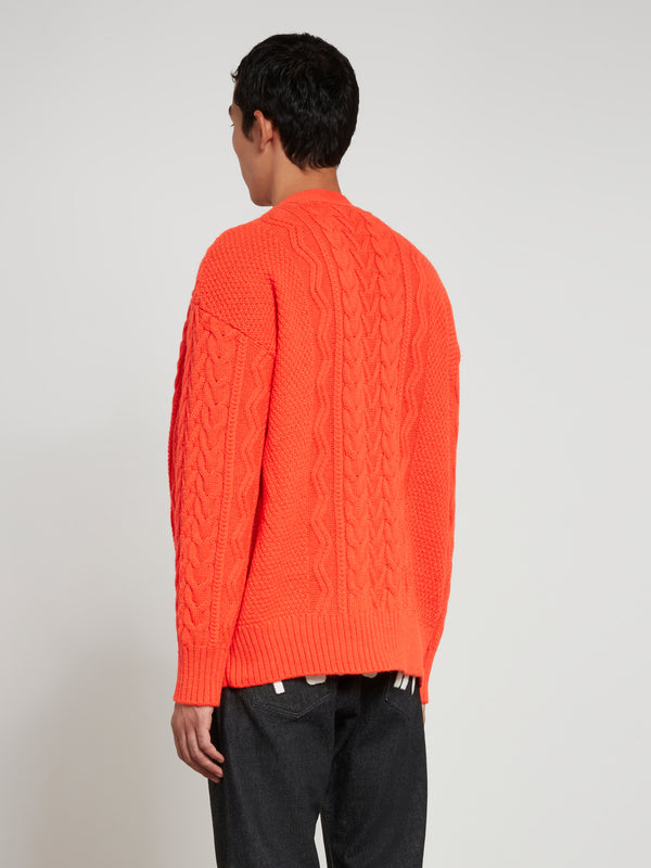 Undercover - Men’s Knitted Wool Cardigan - (Orange)