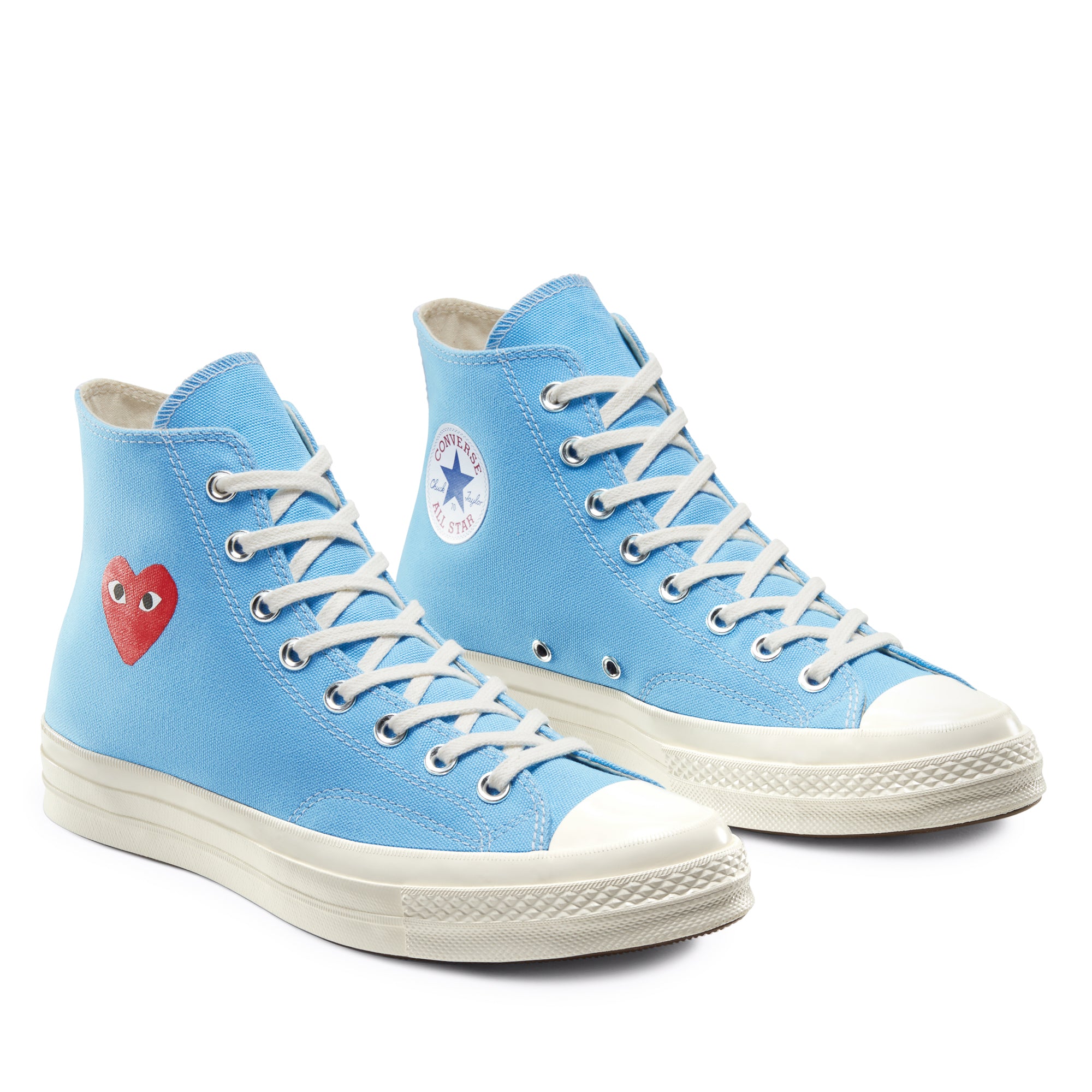 Play Converse - Red Heart Chuck ’70 High Sneakers - (Bright Blue) view 3