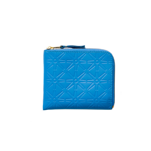 CDG Wallet - Colour Embossed A Zip Around Wallet - (Blue SA310ECA)