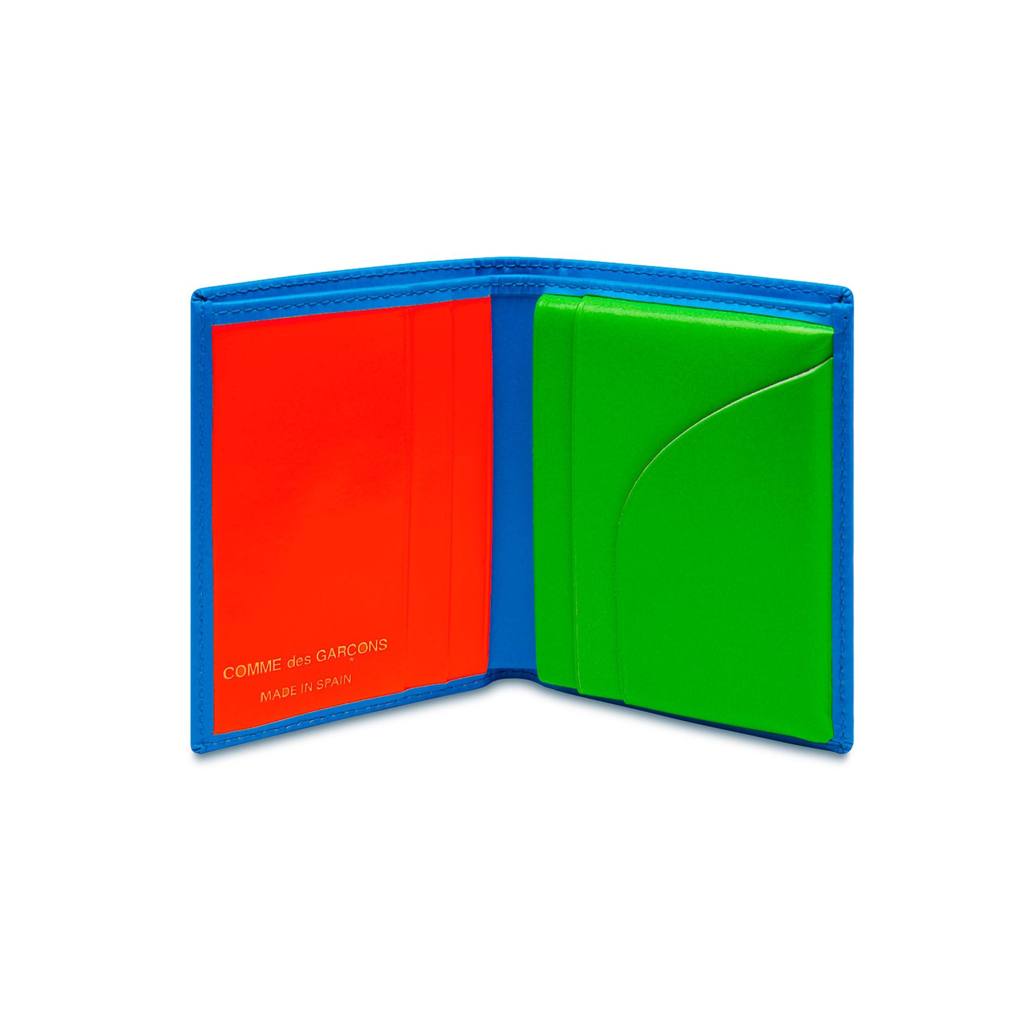 CDG Wallet - Super Fluo Blue/Green Bifold Wallet - (SA0641SF) view 2