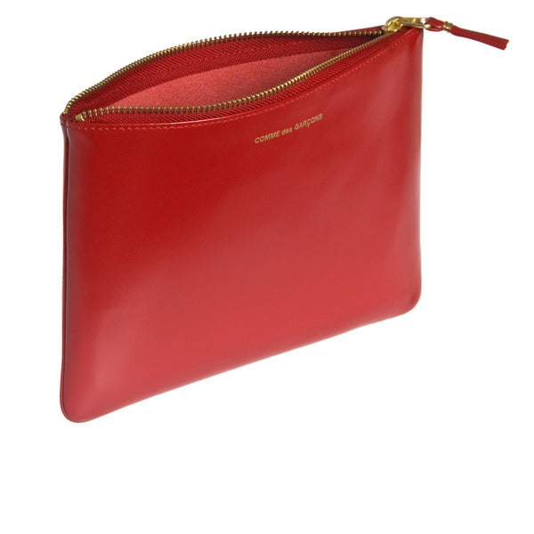 CDG Wallet - Classic Leather Zip Pouch - (Red SA5100C)