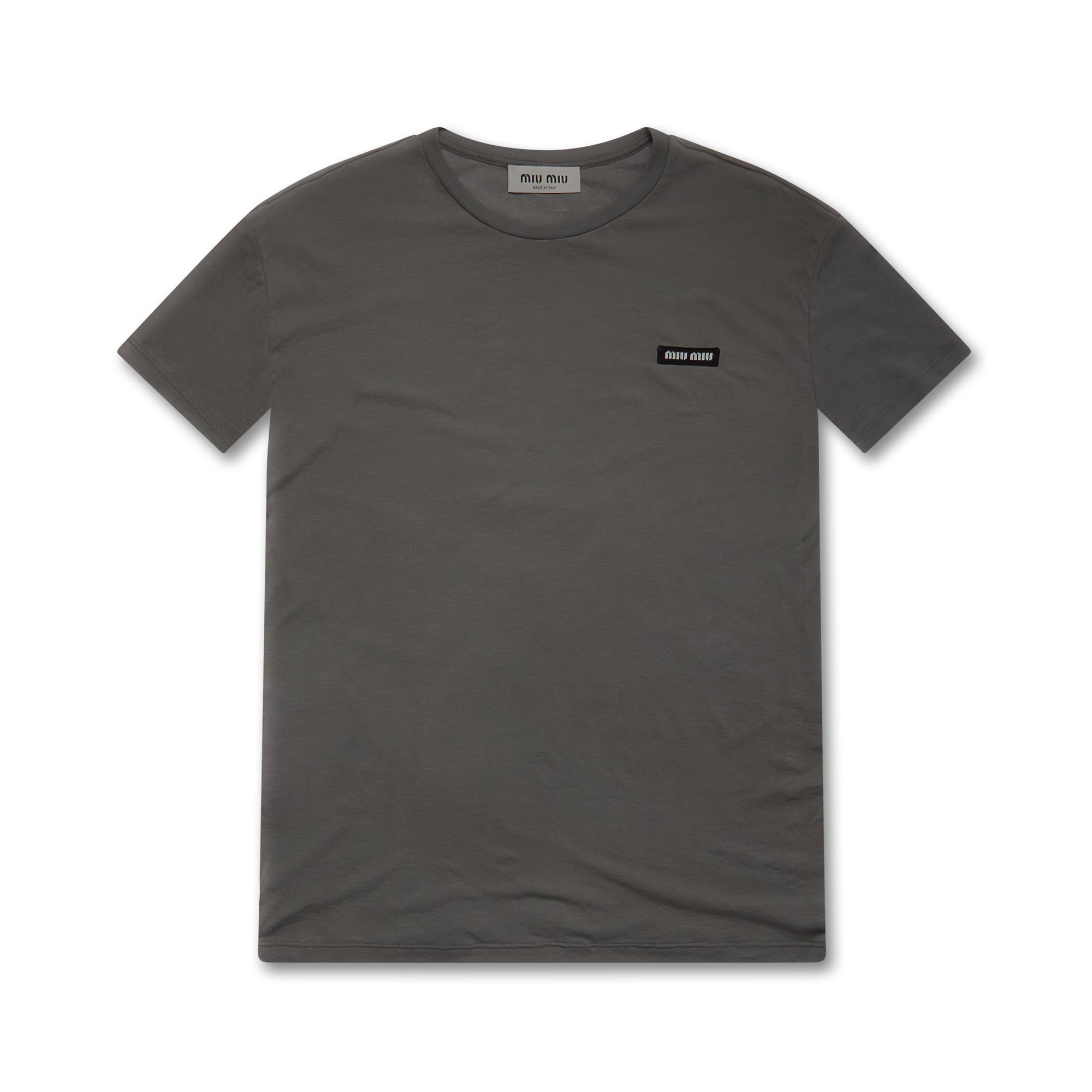 Miu Miu - Women’s Garment-dyed T-shirt - (Lead Grey) view 1