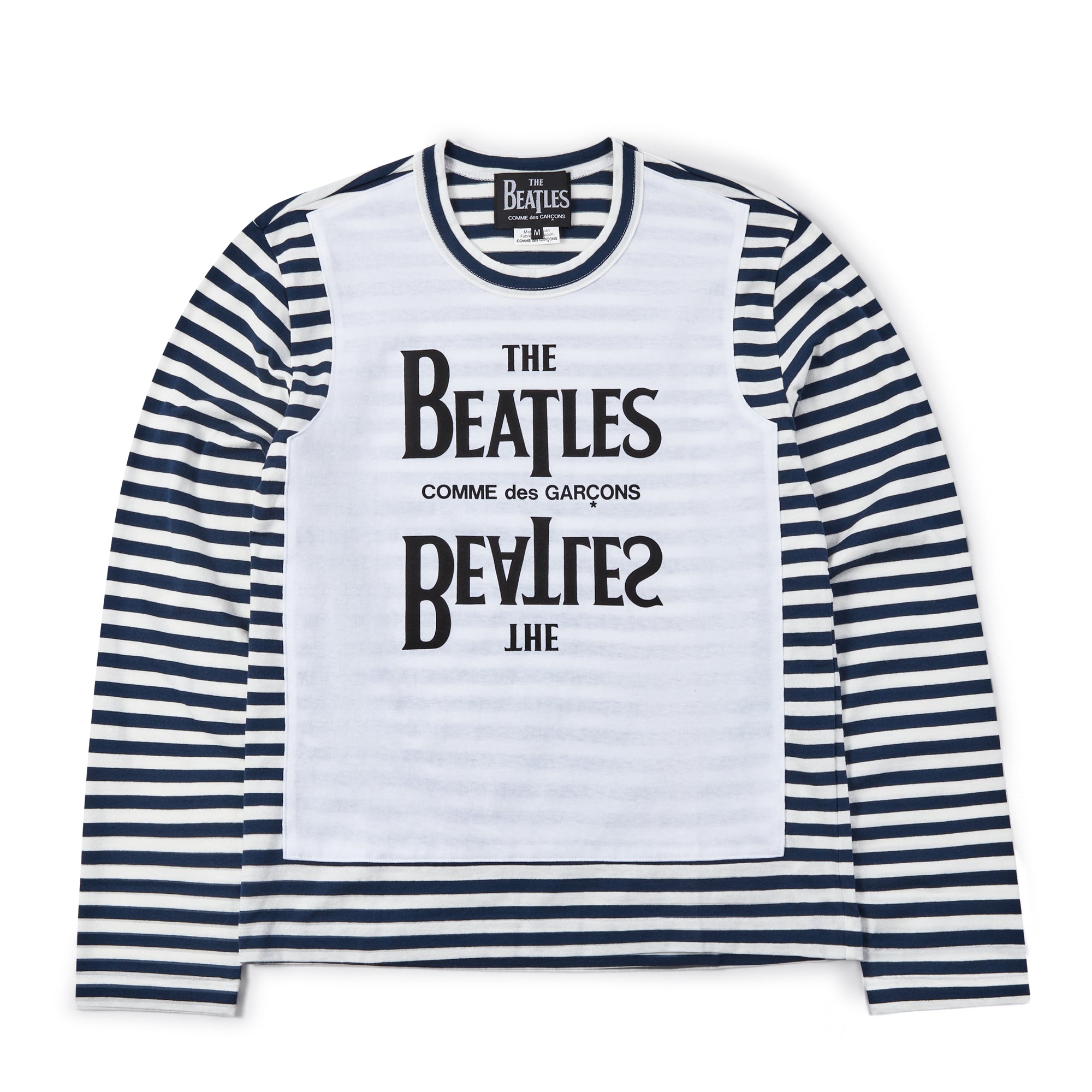 CDG Beatles - Stripe T-Shirt - (Black/White Stripe) view 1