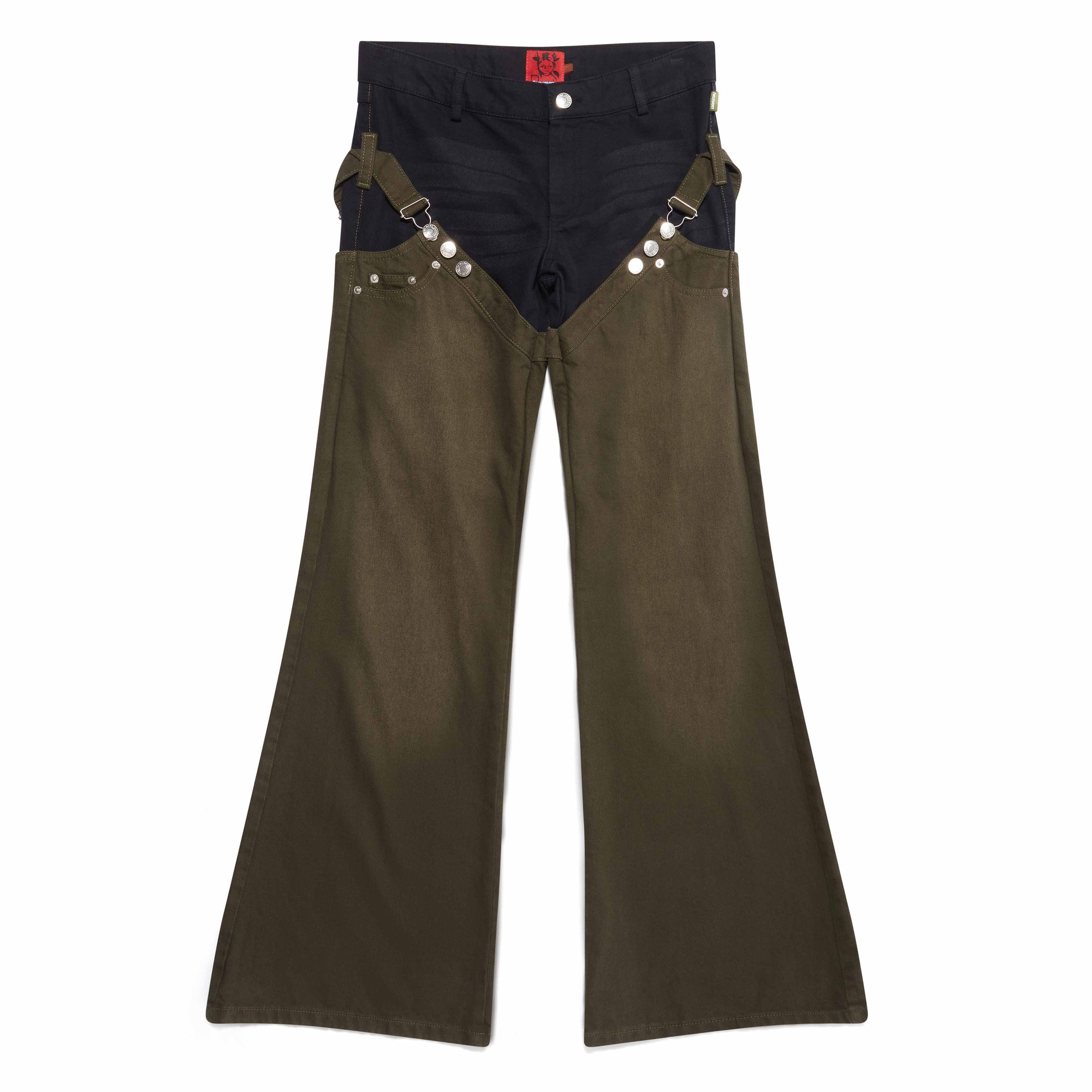 Heaven by Marc Jacobs - Women’s Chaps Flare Pants - (Olive/Black) view 1