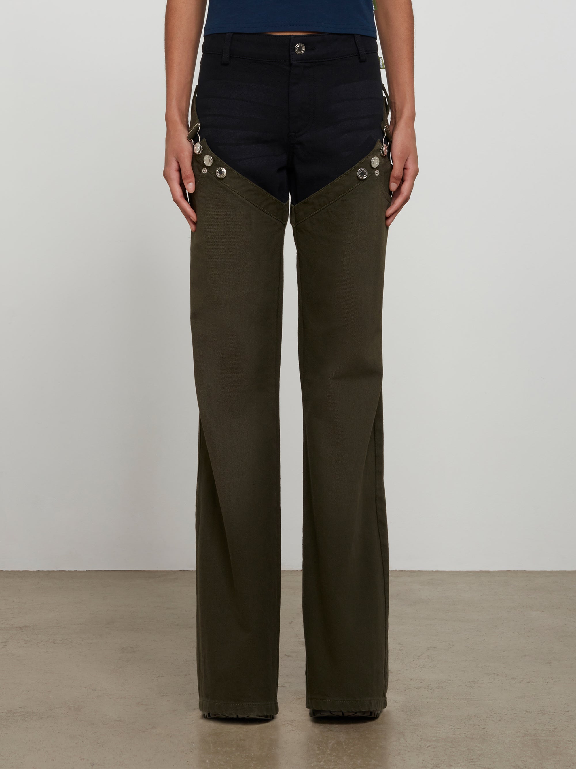 Heaven by Marc Jacobs - Women’s Chaps Flare Pants - (Olive/Black) view 2