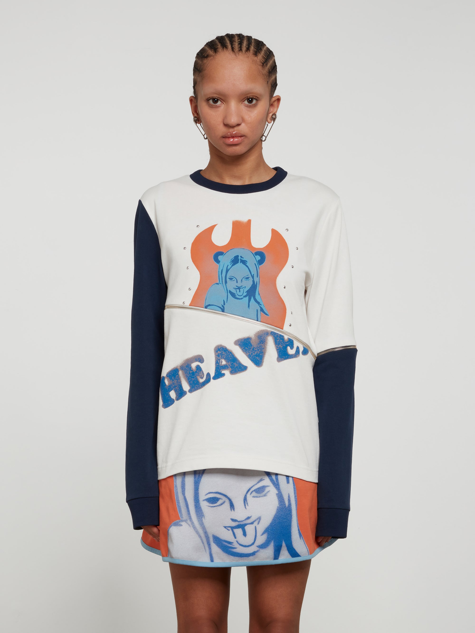 Heaven by Marc Jacobs - Women’s Zip Off Longsleeve T-Shirt - (Chalk) view 2