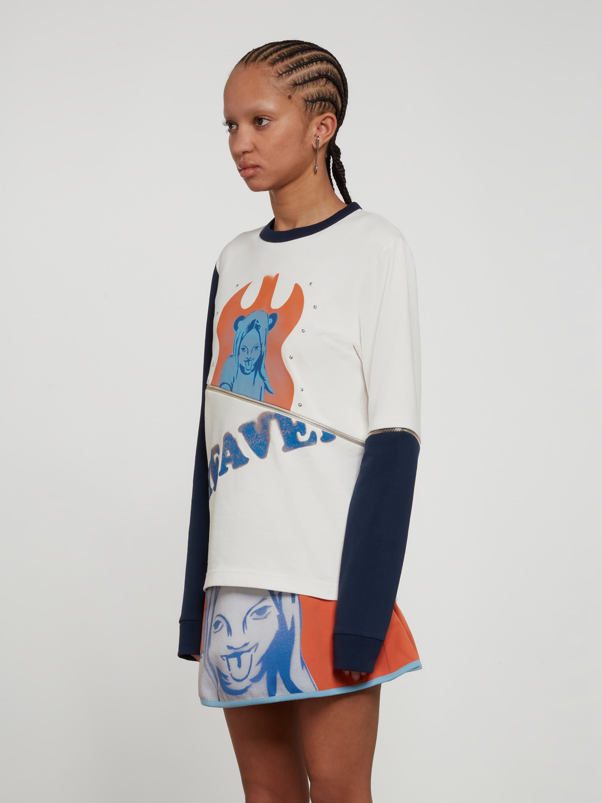 Heaven by Marc Jacobs - Women’s Zip Off Longsleeve T-Shirt - (Chalk) view 4