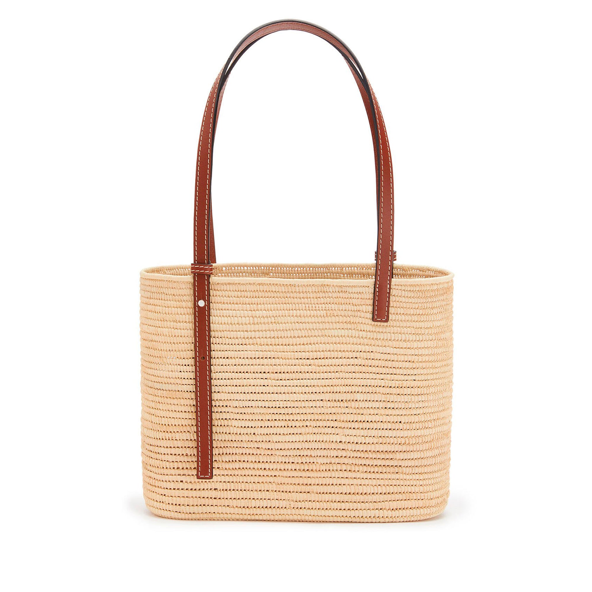 Loewe - Women’s Square Basket Small Bag - (Natural/Pecan) view 3