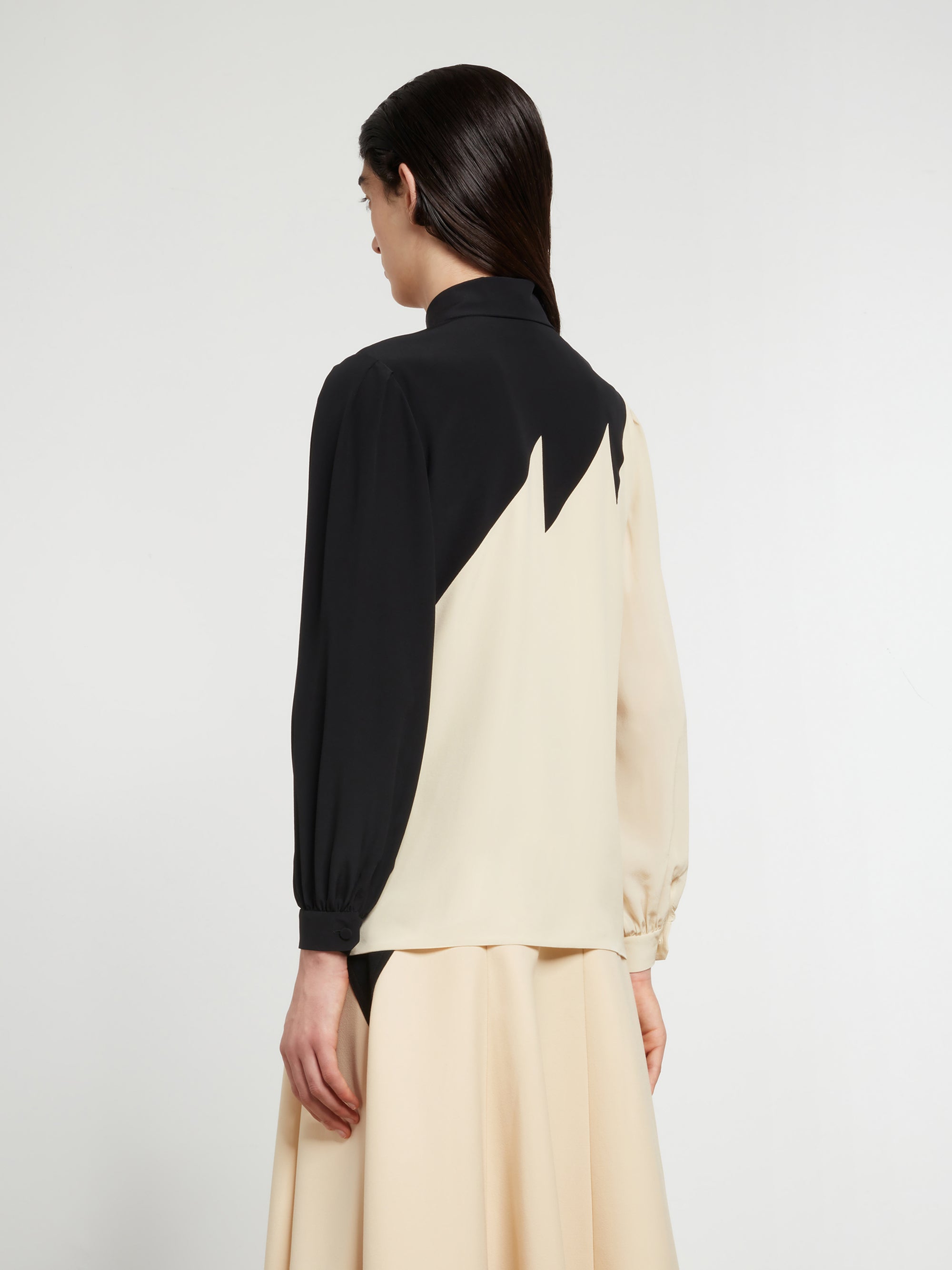 Gucci - Women’s DSM Exclusive Silk Crepe de Chine Shirt - (Black/Ivory) view 3
