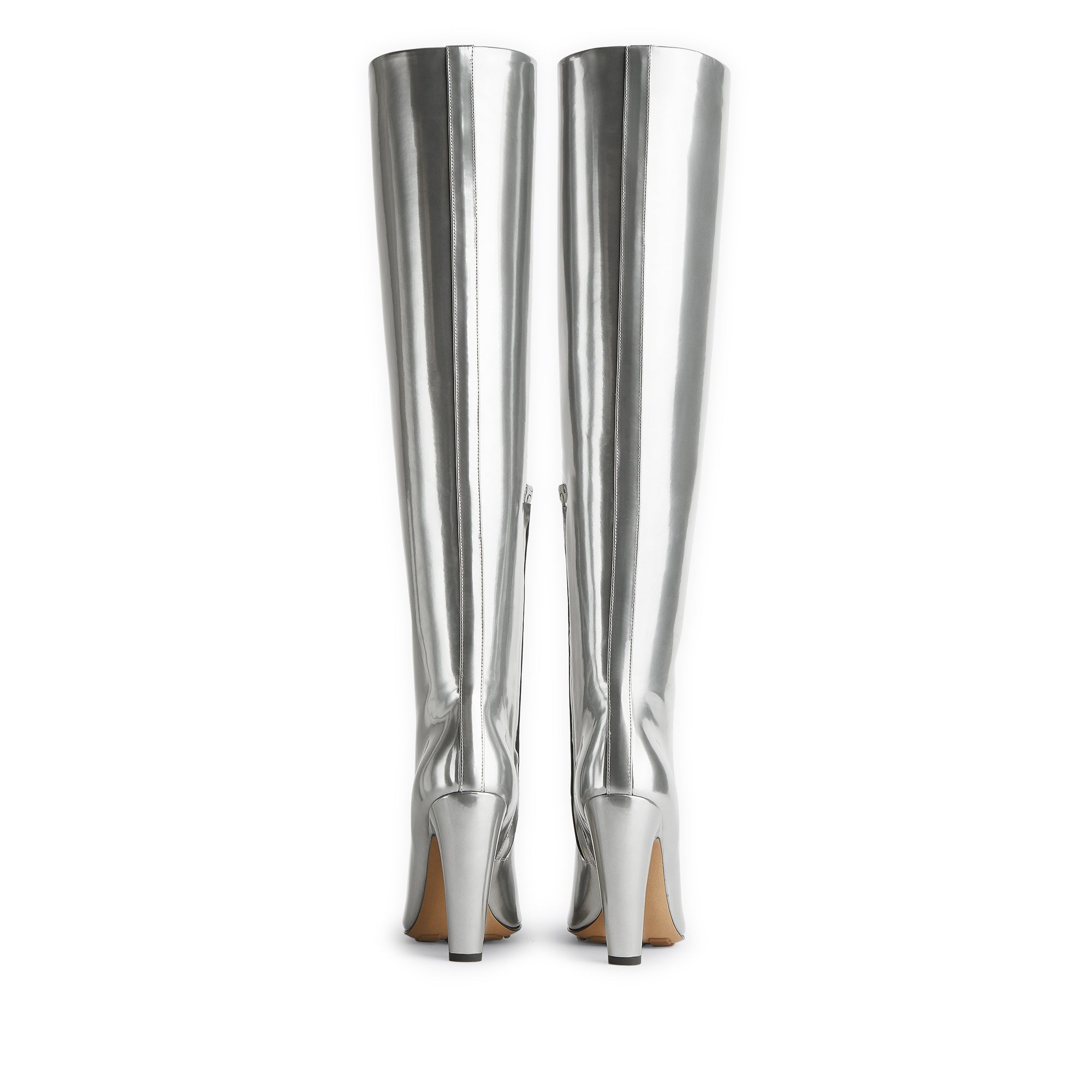 Bottega Veneta - Women’s Canalazzo Calfskin Boots - (Silver) view 4