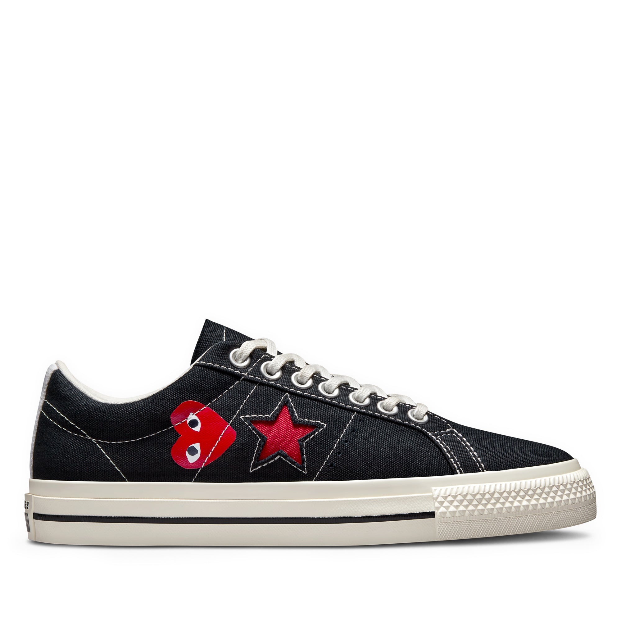 Play Converse - Red Heart One Star - (Black) view 1