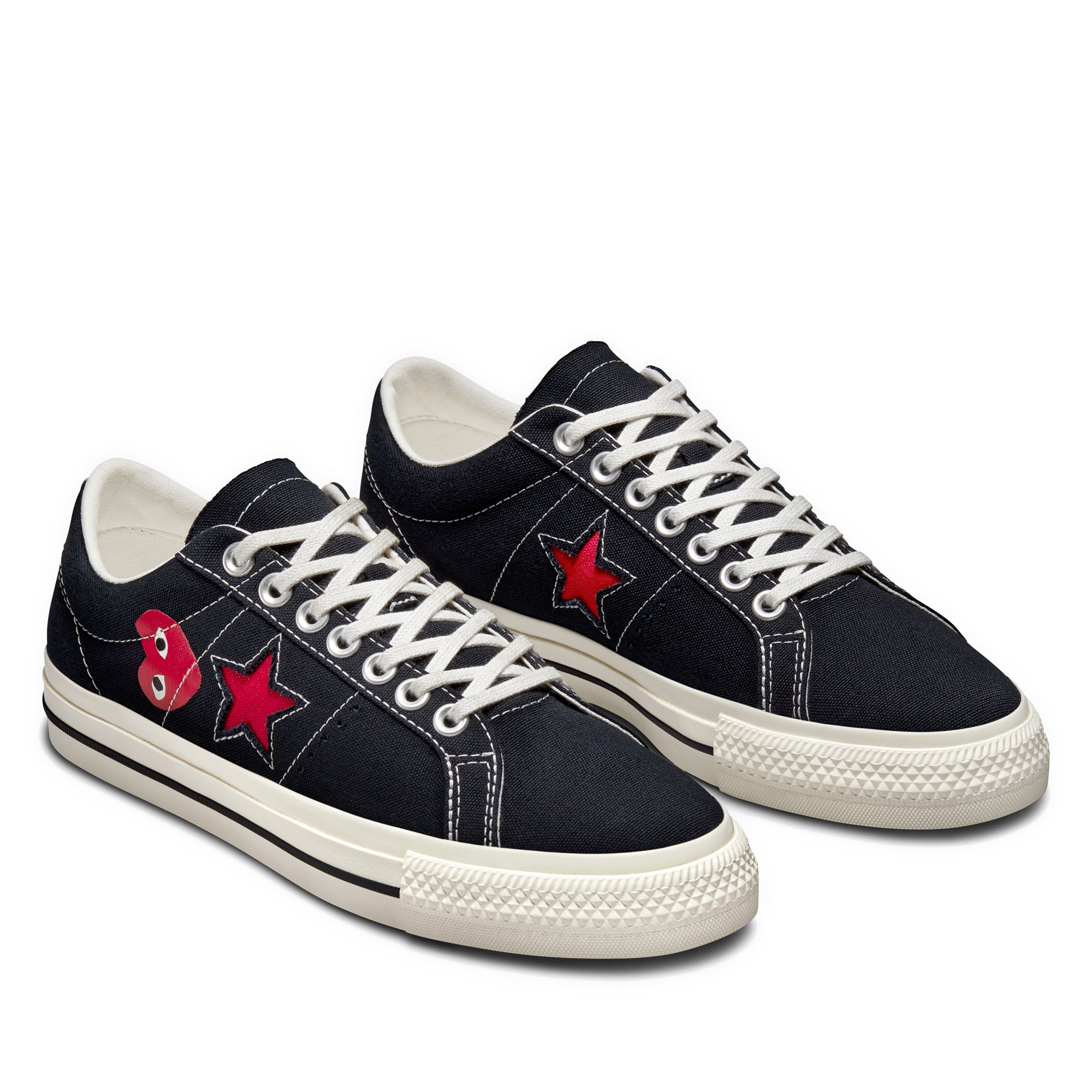 Play Converse - Red Heart One Star - (Black) view 3