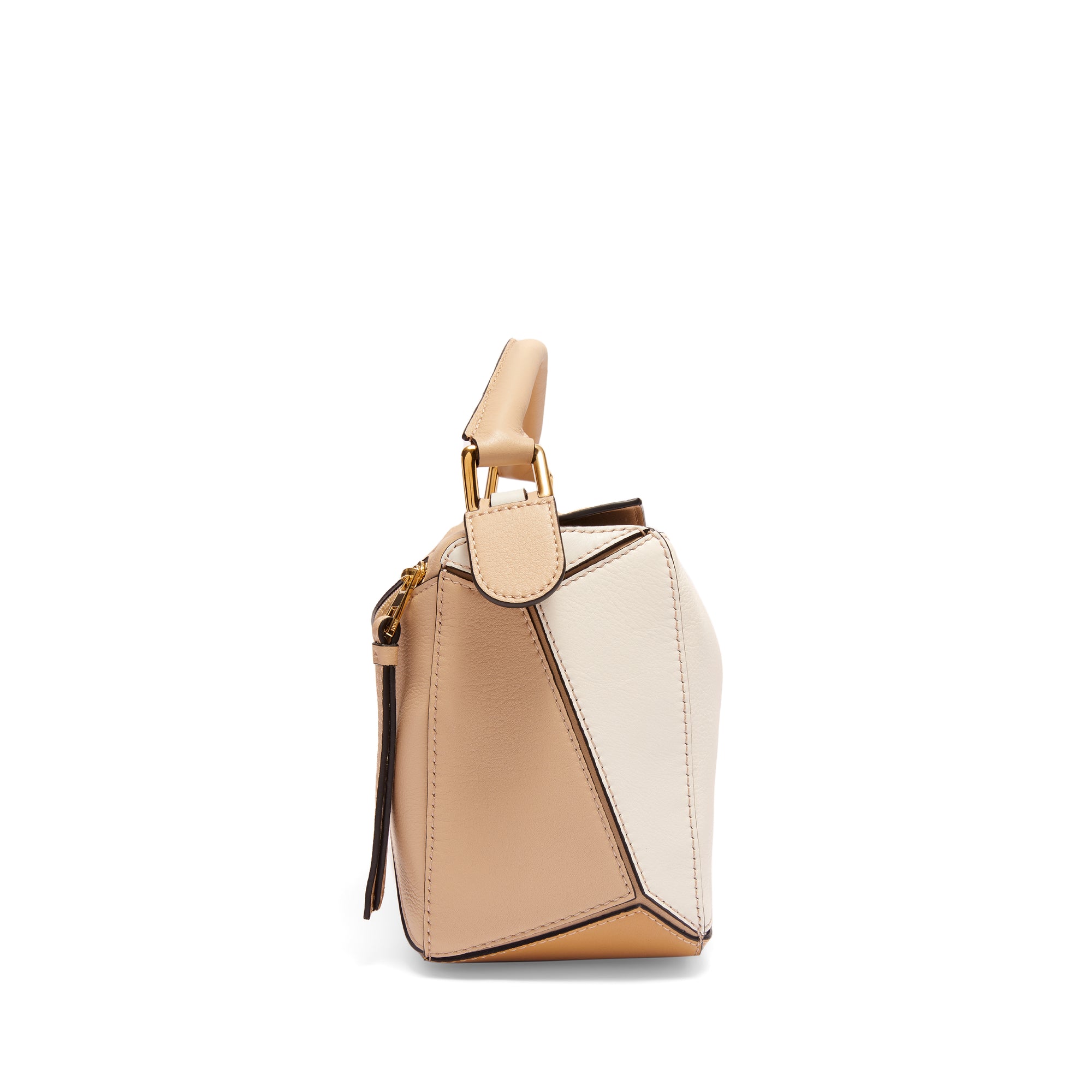 Loewe Women's Mini Puzzle Dust Beige & Soft White Shoulder Bag | by Mitchell Stores