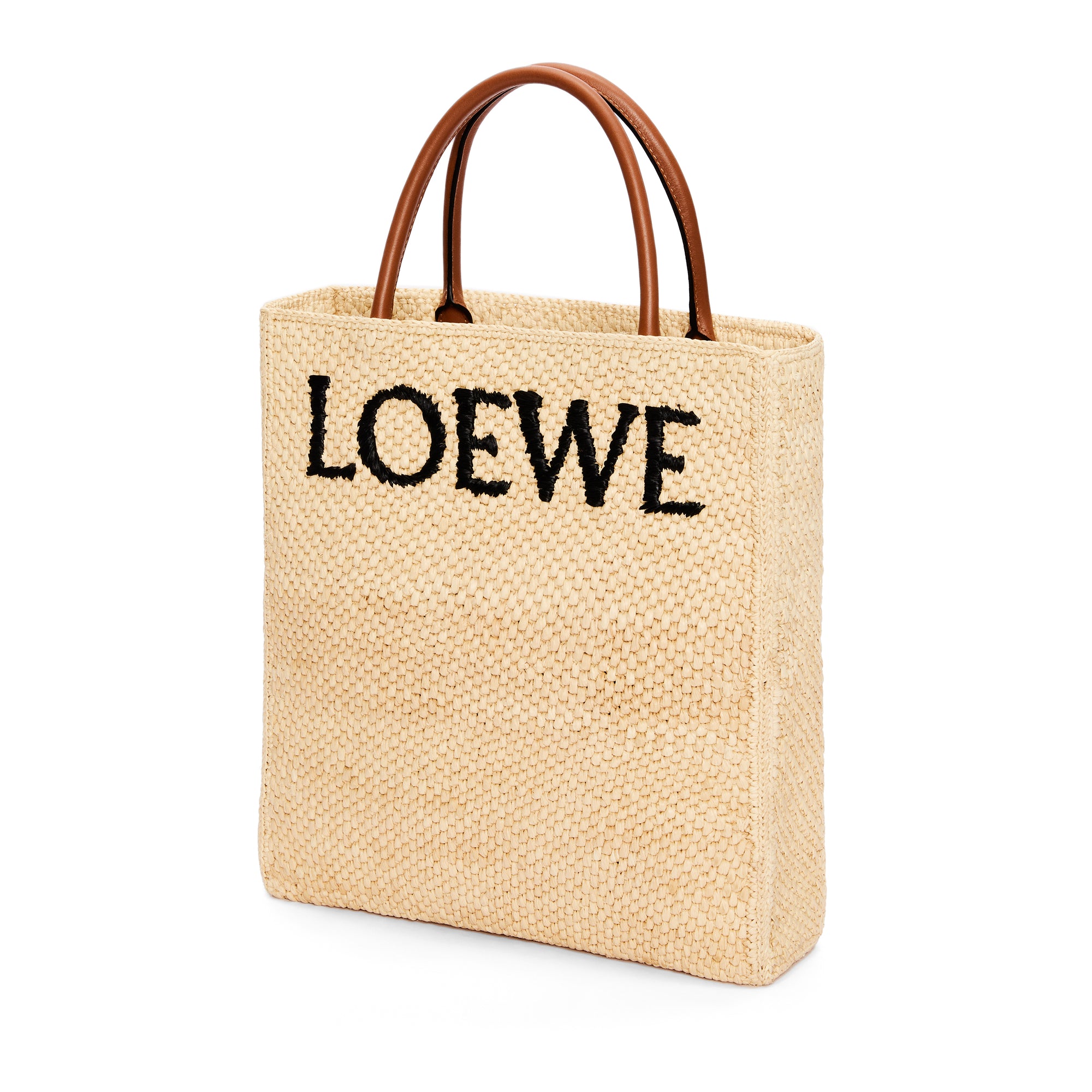 Loewe - Women’s Small Raphia Tote Bag - (Natural/Black) view 3