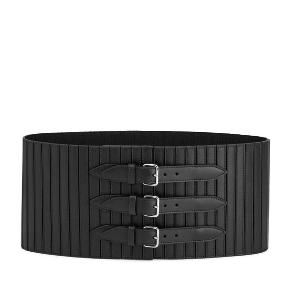 Alaïa - Ribbed Stretch Corset Belt - (Black)