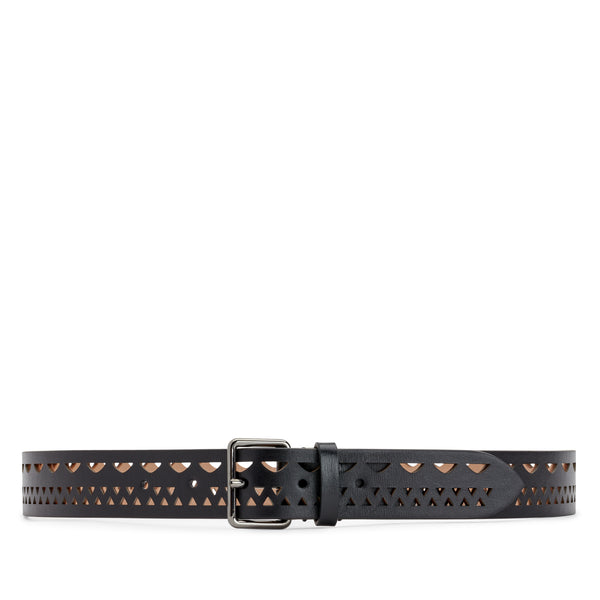 Alaïa - Women’s Openwork Leather Belt - (Black)