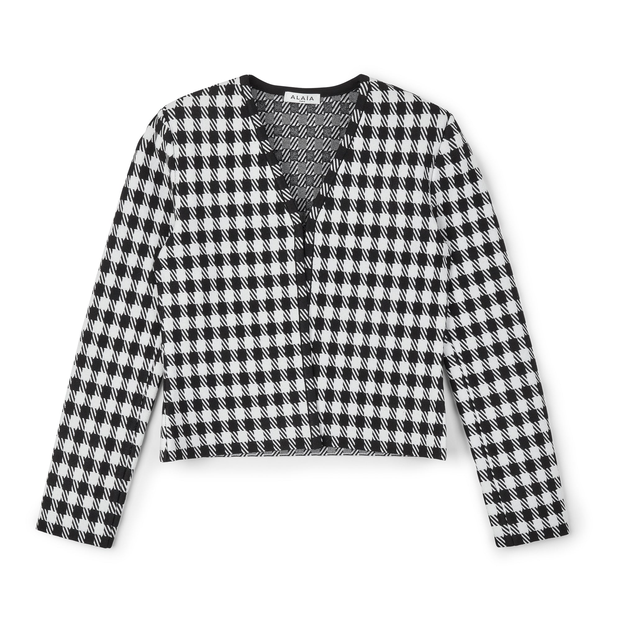 Black and white checked jacket womens sale