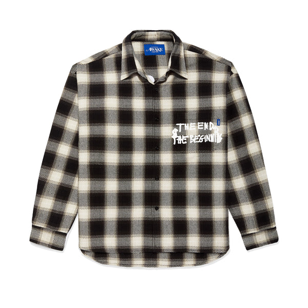 Awake NY - End and Beginning Embroidered Flannel - (Cream/Black)