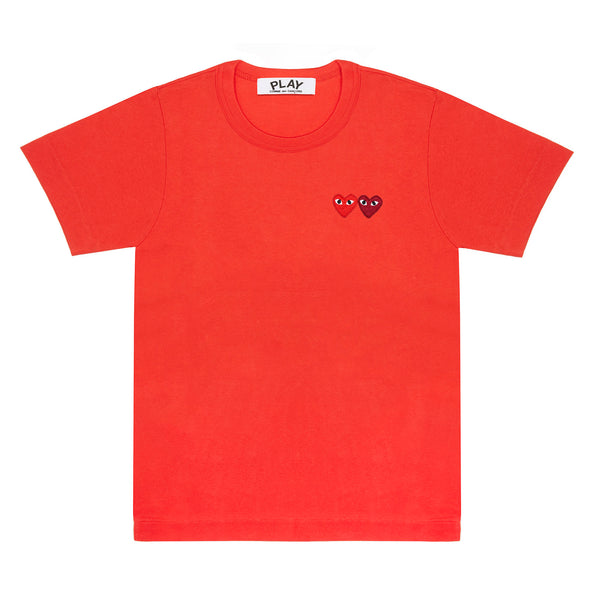 Play - T-Shirt with Double Heart - (Red)