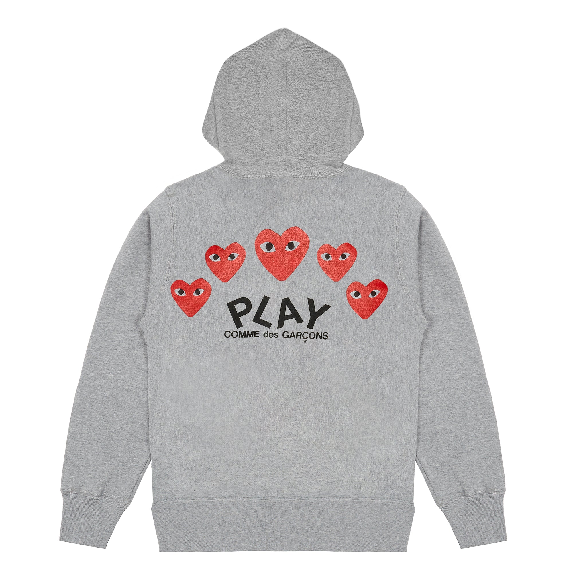 Play - Hooded Sweatshirt with 5 Hearts - (Grey)