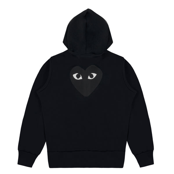 Play - Hooded Sweatshirt with Big Hearts - (Black)